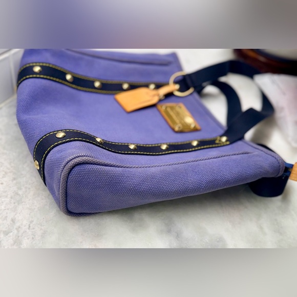 LOUIS VUITTON Y2K Vintage 2006 Blue Canvas Antigua Cabas - Picture 6 of 16